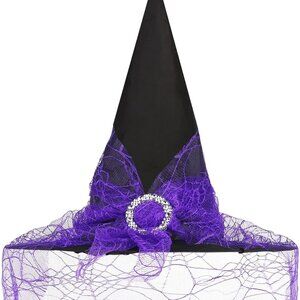 Witch Hats for Women, Adult Witch Vampire Halloween Costumes Accessories Black/P